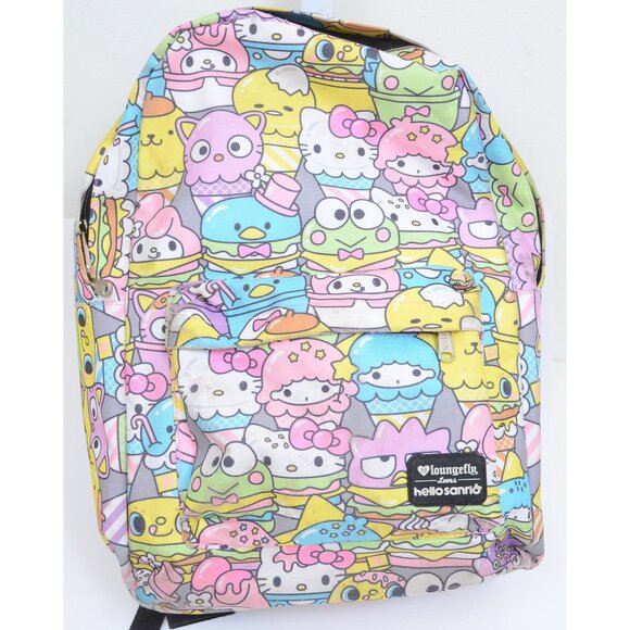 Loungefly X Hello Kitty Sanrio Food Ice Cream Cones Denim Backpack Graphics - Picture 8 of 8